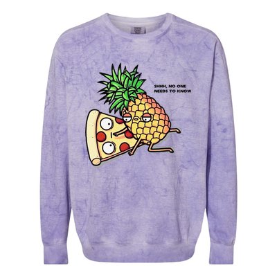 No One Needs To Know Pineapple Hawaiian Pizza Food Colorblast Crewneck Sweatshirt