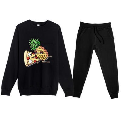 No One Needs To Know Pineapple Hawaiian Pizza Food Premium Crewneck Sweatsuit Set