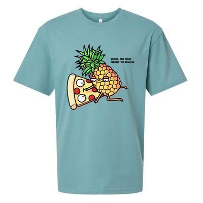 No One Needs To Know Pineapple Hawaiian Pizza Food Sueded Cloud Jersey T-Shirt