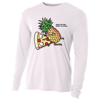 No One Needs To Know Pineapple Hawaiian Pizza Food Cooling Performance Long Sleeve Crew