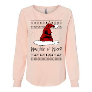 Naughty Or Nice Sorting Santa Claus Ugly Womens California Wash Sweatshirt