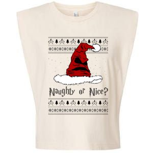 Naughty Or Nice Sorting Santa Claus Ugly Garment-Dyed Women's Muscle Tee