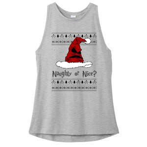 Naughty Or Nice Sorting Santa Claus Ugly Ladies PosiCharge Tri-Blend Wicking Tank