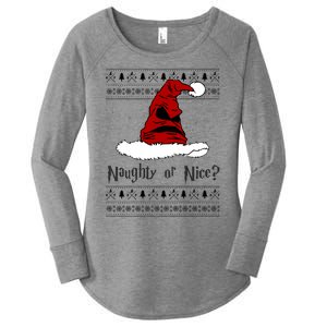 Naughty Or Nice Sorting Santa Claus Ugly Women's Perfect Tri Tunic Long Sleeve Shirt