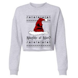 Naughty Or Nice Sorting Santa Claus Ugly Cropped Pullover Crew