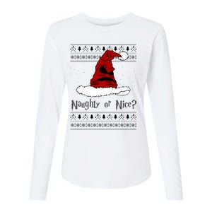 Naughty Or Nice Sorting Santa Claus Ugly Womens Cotton Relaxed Long Sleeve T-Shirt