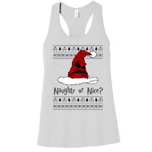 Naughty Or Nice Sorting Santa Claus Ugly Women's Racerback Tank