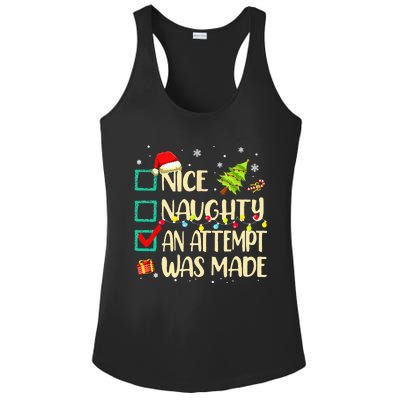 Naughty Or Nice Funny An Attempt Was Made Christmas Ladies PosiCharge Competitor Racerback Tank