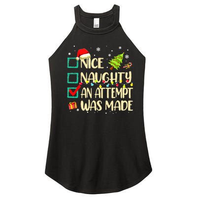 Naughty Or Nice Funny An Attempt Was Made Christmas Women’s Perfect Tri Rocker Tank