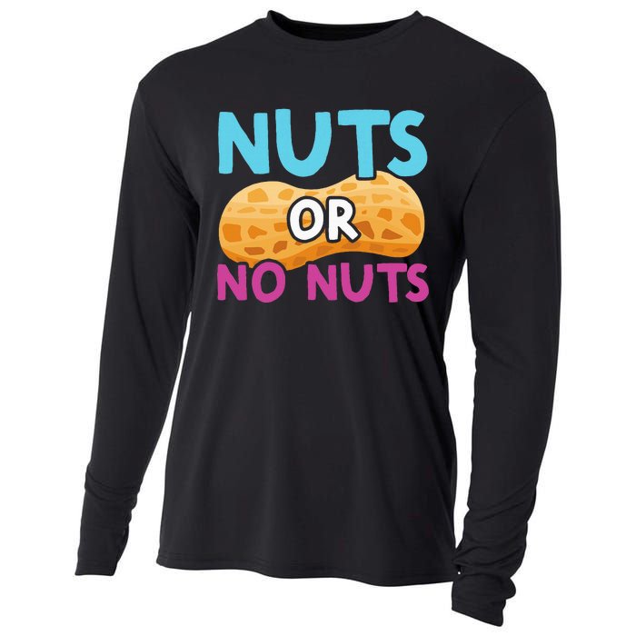 Nuts Or No Nuts Funny Nuts Gender Reveal Party Baby Shower Cooling Performance Long Sleeve Crew