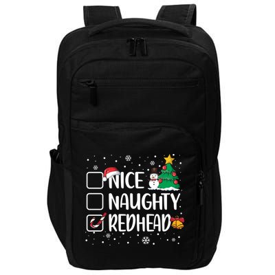Nice Or Naughty Redhead Funny Christmas Pajama Xmas Great Gift Impact Tech Backpack