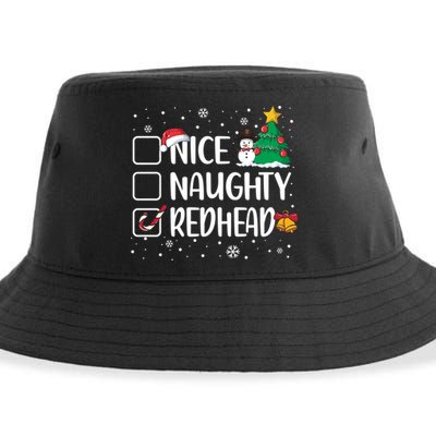 Nice Or Naughty Redhead Funny Christmas Pajama Xmas Great Gift Sustainable Bucket Hat