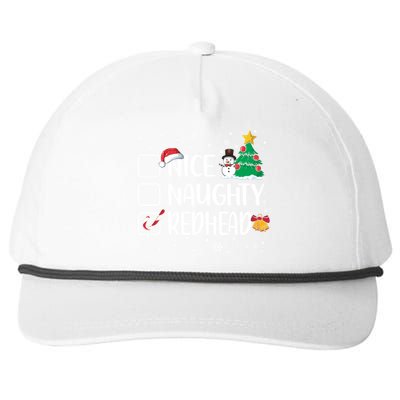 Nice Or Naughty Redhead Funny Christmas Pajama Xmas Great Gift Snapback Five-Panel Rope Hat