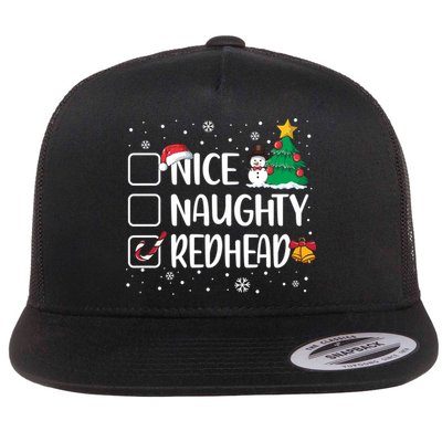 Nice Or Naughty Redhead Funny Christmas Pajama Xmas Great Gift Flatbill Hat
