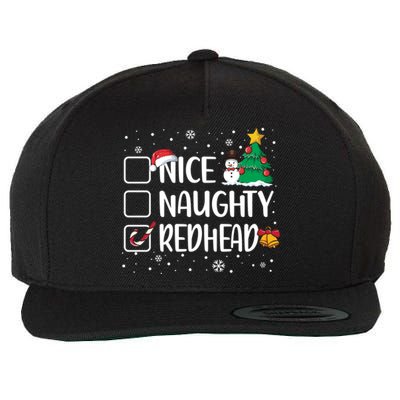 Nice Or Naughty Redhead Funny Christmas Pajama Xmas Great Gift Wool Snapback Cap