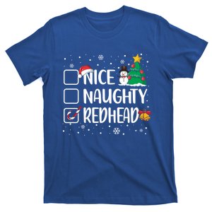 Nice Or Naughty Redhead Funny Christmas Pajama Xmas Great Gift T-Shirt