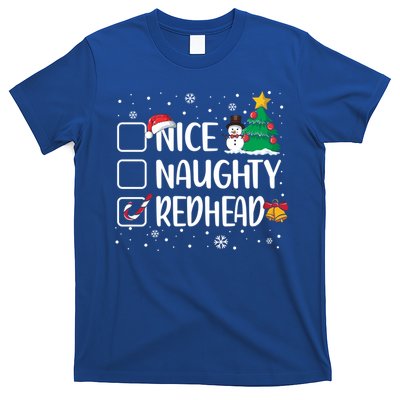 Nice Or Naughty Redhead Funny Christmas Pajama Xmas Great Gift T-Shirt