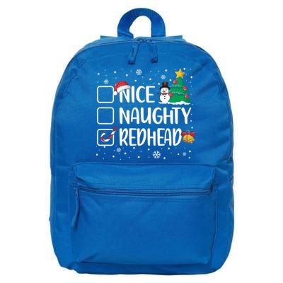 Nice Or Naughty Redhead Funny Christmas Pajama Xmas Great Gift 16 in Basic Backpack