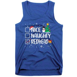 Nice Or Naughty Redhead Funny Christmas Pajama Xmas Great Gift Tank Top