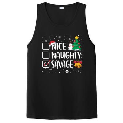 Nice Or Naughty Savage Funny Christmas Pajama Xmas Funny Gift PosiCharge Competitor Tank