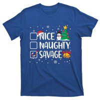 Nice Or Naughty Savage Funny Christmas Pajama Xmas Funny Gift T-Shirt