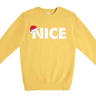 Naughty Or Nice Matching Christmas Premium Crewneck Sweatshirt