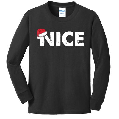 Naughty Or Nice Matching Christmas Kids Long Sleeve Shirt