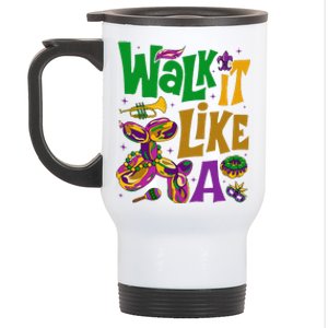 New Orleans Nola Trip 2025 Walk It Like A Dog Mardi Gras Stainless Steel Travel Mug