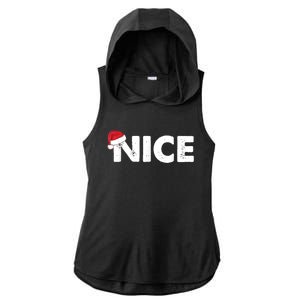 Naughty Or Nice Matching Christmas Ladies PosiCharge Tri-Blend Wicking Draft Hoodie Tank