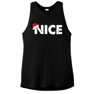 Naughty Or Nice Matching Christmas Ladies PosiCharge Tri-Blend Wicking Tank