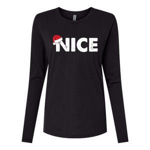 Naughty Or Nice Matching Christmas Womens Cotton Relaxed Long Sleeve T-Shirt