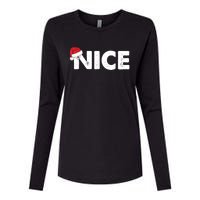 Naughty Or Nice Matching Christmas Womens Cotton Relaxed Long Sleeve T-Shirt