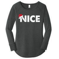 Naughty Or Nice Matching Christmas Women's Perfect Tri Tunic Long Sleeve Shirt