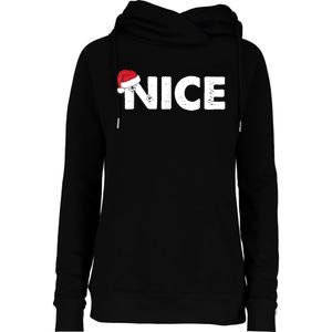 Naughty Or Nice Matching Christmas Womens Funnel Neck Pullover Hood