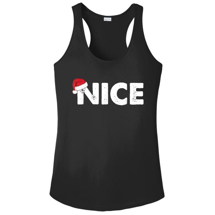 Naughty Or Nice Matching Christmas Ladies PosiCharge Competitor Racerback Tank