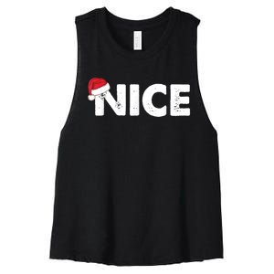 Naughty Or Nice Matching Christmas Women's Racerback Cropped Tank