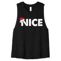 Naughty Or Nice Matching Christmas Women's Racerback Cropped Tank