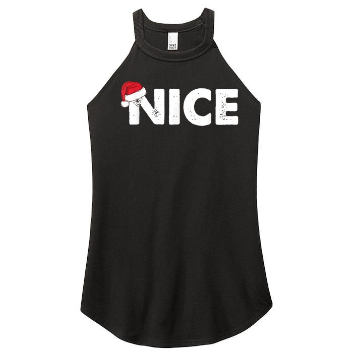 Naughty Or Nice Matching Christmas Women's Perfect Tri Rocker Tank