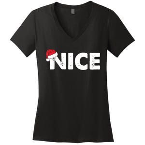 Naughty Or Nice Matching Christmas Women's V-Neck T-Shirt