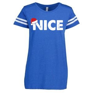 Naughty Or Nice Matching Christmas Enza Ladies Jersey Football T-Shirt