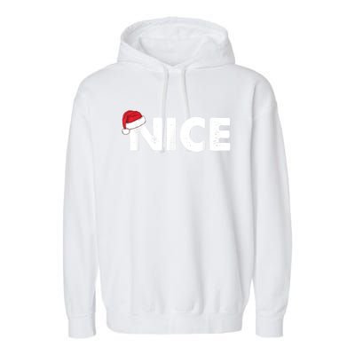 Naughty Or Nice Matching Christmas Garment-Dyed Fleece Hoodie