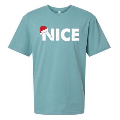 Naughty Or Nice Matching Christmas Sueded Cloud Jersey T-Shirt