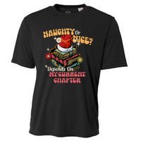 Naughty Or Nice Depends On My Current Chapter Christmas Bookish Cooling Performance Crew T-Shirt