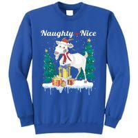 Naughty Or Nice Merry Christmas Xmas Santa Claus Goat Cute Gift Sweatshirt