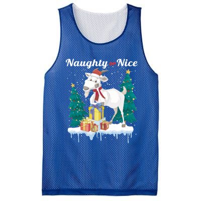 Naughty Or Nice Merry Christmas Xmas Santa Claus Goat Cute Gift Mesh Reversible Basketball Jersey Tank