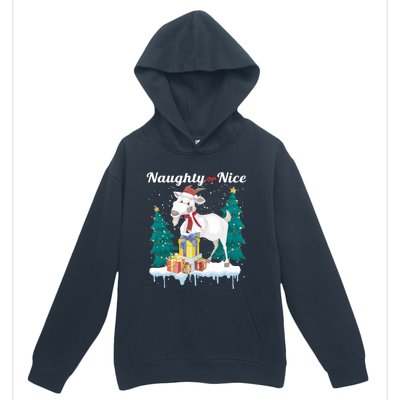 Naughty Or Nice Merry Christmas Xmas Santa Claus Goat Cute Gift Urban Pullover Hoodie