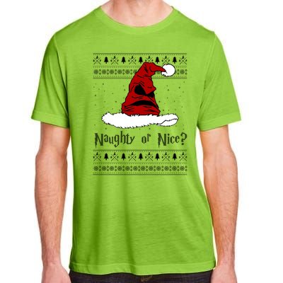 Naughty Or Nice Santa Funny Christmas Holiday Adult ChromaSoft Performance T-Shirt