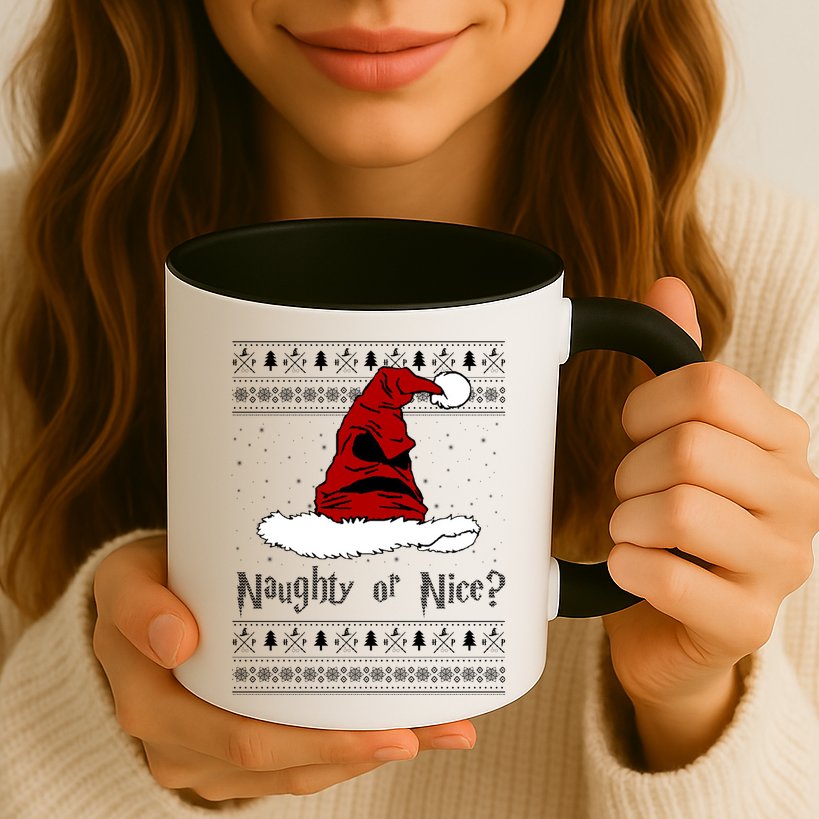 Naughty Or Nice Santa Funny Christmas Holiday Mug