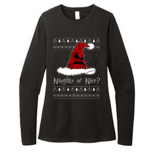 Naughty Or Nice Santa Funny Christmas Holiday Womens CVC Long Sleeve Shirt