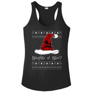 Naughty Or Nice Santa Funny Christmas Holiday Ladies PosiCharge Competitor Racerback Tank